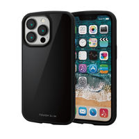 iPhone13 Pro ケース ハイブリッドケース 軽量 ストラップホール付 ブラック PM-A21CTSLMBK エレコム 1個（直送品）