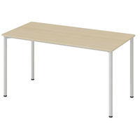 アスクル マルチワークテーブル 幅1400×奥行700×高さ720mm ライトウッド天板・ホワイト脚 1台（2梱包）  オリジナル