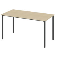 アスクル マルチワークテーブル 幅1400×奥行700×高さ720mm ライトウッド天板・ブラック脚 1台（2梱包）  オリジナル