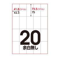 アスクル マルチプリンタ ラベルシール  ミシン目【なし】 20面 A4 FSC認証 1袋（100シート入）  オリジナル