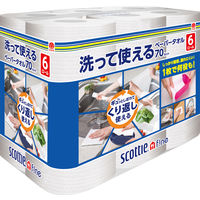 日本製紙クレシア スコッティファイン　洗って使えるペーパータオル　洗える　70カット　6ロール 35358 1パック（6ロール入）