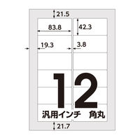 アスクル マルチプリンタ ラベルシール  ミシン目【なし】 12面 汎用・インチ改行角丸 A4 FSC認証 1セット（100シート入×5袋） オリジナル