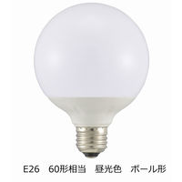 オーム電機 LED電球 ボール電球形 E26 60形 昼光色 全方向 LDG6D-G AG24 1個