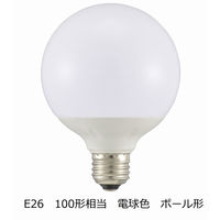 オーム電機 LED電球 ボール電球形 E26 100形 電球色 全方向 LDG11L-G AG24 1個