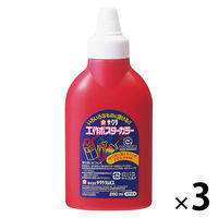 サクラクレパス 工作ポスターカラー 単色 あか 260ml 絵の具 3個 KPW#19