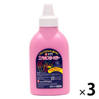 サクラクレパス 工作ポスターカラー 単色 ももいろ 260ml 絵の具 3個 KPW#20