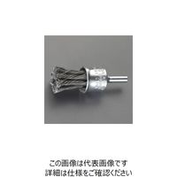 エスコ 20.0mm/6.35mm軸 エンド型軸付ブラシ(スチール製) EA819BV-120 1セット(2個)（直送品）