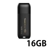 TEAM（チーム） キャップ式ＵＳＢ３．０メモリー　Ｃ１７５　１６ＧＢ　ブラック×10本 TC175316GB01 1セット（10本)（直送品）