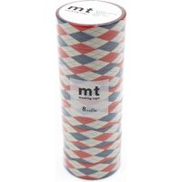 カモ井加工紙 mt マスキングテープ 8P(8巻セット)アーガイル・レッド [幅15mm×7m] MT08D162R 1個