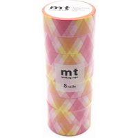 mt マスキングテープ 8P（8巻セット）三角とダイヤ・ピンク [幅15mm×7m] MT08D335R 1個 カモ井加工紙（直送品）