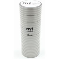 mt マスキングテープ 8P（8巻セット）ボーダー・銀 [幅15mm×7m] MT08D391R 1個 カモ井加工紙（直送品）