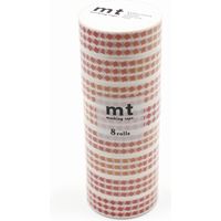 mt マスキングテープ 8P（8巻セット） ロールスクエア・レッド [幅15mm×7m] MT08D499 1個 カモ井加工紙（直送品）