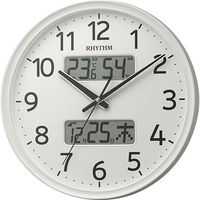 RHYTHM（リズム） フィットウェーブリブA03 掛け時計 [電波 温湿度 カレンダー] 直径350mm 8FYA03SR03 1個（わけあり品）