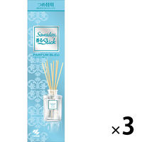 サワデー香るスティック 芳香剤 部屋用 パルファム ブルー 詰め替え用 ルームフレグランス 70ml×3個 小林製薬