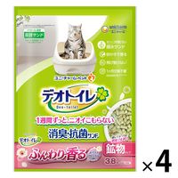 デオトイレ ふんわり香る消臭・抗菌サンド ホワイトフローラル3.8L 4袋 猫砂 ユニ・チャーム
