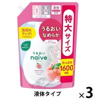 ナイーブ　ボディソープ　桃の葉　超特大　大容量　詰め替え　やさしいピーチソープの香り　1.6L　3個　クラシエ