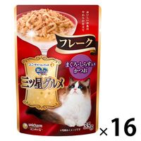 銀のスプーン 三ツ星グルメ フレーク まぐろ・しらす入りかつお 35g 16袋 キャットフード ウェット パウチ