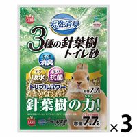 天然消臭 3種の針葉樹トイレ砂 うさぎ 7.7L 3袋 マルカン