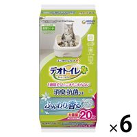 デオトイレ ふんわり香る消臭・抗菌シート ナチュラルガーデンの香り 大容量 20枚 6袋 猫砂 ユニ・チャーム