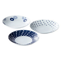 【アウトレット】波佐見焼 藍丸紋 プレート L 1セット（3個） 西海陶器　丸皿　取り皿　日本製