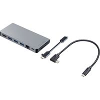 ドッキングステーション　Type-C×1　USB3.0×3　　RJ-45×1　SD×1　microSD×1　USB-3TCH14S2　サンワサプライ　1個