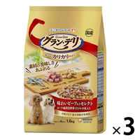 グランデリ カリカリ仕立て 味わいビーフ入りセレクト 1.6kg（小分けパック4袋）3袋 国産 ドッグフード ユニ・チャーム