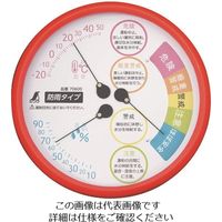 シンワ測定 シンワ 温湿度計 Fー3L2 熱中症注意 丸型 15cm レッド 防雨タイプ 70600 1個 199-2809（直送品）