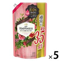 レノアハピネス ナチュラルフレグランス プレミアムフローラル&ざくろ 詰め替え 超特大 1380ml 1セット（5個入） 柔軟剤 P&G