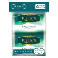 大王製紙 エリエール 贅沢保湿 鼻爽快メントール ポケットティッシュ 12組 1パック（4個入） ティッシュペーパー