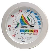 ユニット 熱中症注意目安付温湿度計 直径230mm HO-401 1個（直送品）