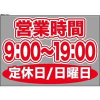 【販促・POP】P・O・Pプロダクツ ウィンドーシール 63619 日曜日(9:00-19:00) W420×H297mm 1枚（取寄品）