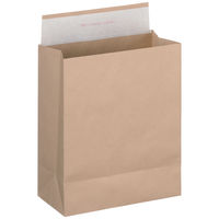 「現場のチカラ」 スーパーバッグ 宅配袋（紙製） 茶 小・マチ広サイズ 封かんシール付 １セット（50枚：10枚入×5）  オリジナル
