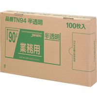 ジャパックス 業務用ポリ袋　90L100枚BOX　半透明　厚み0.04ｍｍ TN94 1箱（100枚）