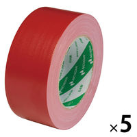 【ガムテープ】 カラー布粘着テープ No.102N 0.30mm厚 赤 幅50mm×長さ25m ニチバン 1セット（5巻入）