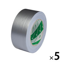 【ガムテープ】 カラー布粘着テープ No.102N 0.30mm厚 銀 幅50mm×長さ25m ニチバン 1セット（5巻入）