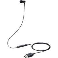 イヤホン 子供用 片耳 有線 マイク付 高耐久 USB 低音量仕様 ミュートスイッチ付 ブラック HS-KD06UBK エレコム 1個（直送品）