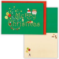 日本ホールマーク クリスマスカード スマイル緑 728519 6枚（直送品）