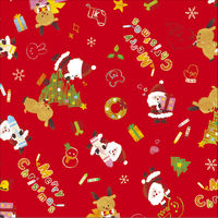 ササガワ クリスマス包装紙 らくがきサンタ赤 半才判 49-3074 1包（50枚袋入）（取寄品）