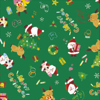 ササガワ クリスマス包装紙10枚ロール らくがきサンタ緑 半才判 49-3575 1本（10枚巻）（取寄品）