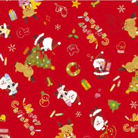 ササガワ クリスマス包装紙 らくがきサンタ赤 全判 49-4074 1包（50枚袋入）（取寄品）