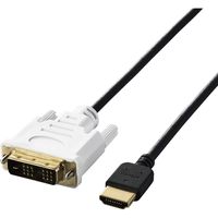 HDMI変換ケーブル HDMI-DVI スリム 小型コネクタ シングルリンク 黒 DH エレコム