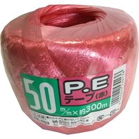 宮島化学工業 PE玉巻テープ　50×300ｍ　赤 TE003 1個