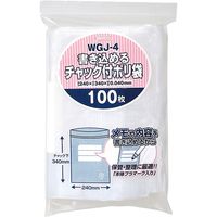 ジャパックス 書き込めるチャック付ポリ袋 透明 厚み0.04mm