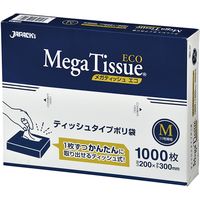 ジャパックス ティッシュタイプBOXポリ袋 メガティッシュ エコ Mサイズ（11号）半透明 厚み0.007mm BH11 1セット（15000枚）（直送品）