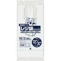 ジャパックス レジ袋（乳白）省資源　ベロ付きブロック・エンボス　関東12号/関西30号 厚み0.011ｍｍ RE12 1セット（6000枚：100枚×60冊）