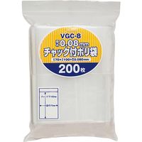 ジャパックス チャック袋付ポリ袋厚口 VGC-8 透明 厚み0.08mm 1セット(7000枚:200枚×35冊)
