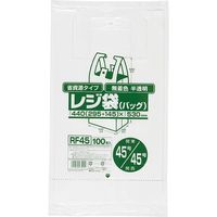 ジャパックス レジ袋（半透明）省資源　ベロ付きブロック・エンボス　関東45号/関西45号 厚み0.017ｍｍ RF45 1セット（2000枚：100枚×20冊）