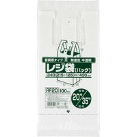 ジャパックス レジ袋（半透明）省資源　ベロ付きブロック・エンボス　関東20号/関西35号 厚み0.011ｍｍ RF20 1セット（6000枚：100枚×60冊）