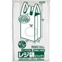 ジャパックス レジ袋（半透明）省資源ブロックなしベロ付タイプ（エンボス）関東60号/関西50号 厚み0.018mm RD60 1セット（2000枚）（直送品）