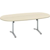 【組立設置込】コクヨ ビエナ 会議テーブル 楕円形 フラップ T字・キャスター脚 幅2100mm